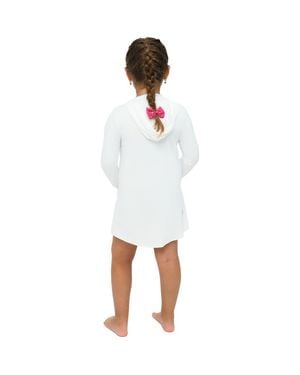 BloqUV Kid's Long Sleeve Sun And Uv Protection Hoodie Dress - White