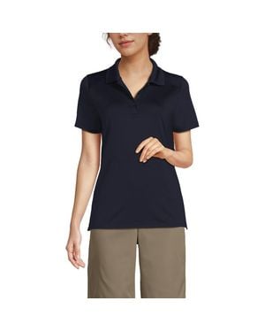 Lands' End School Uniform Short Sleeve Feminine Fit Rapid Dry Polo Shirt - Black