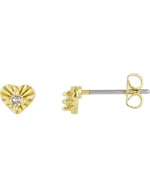 st. Moran Natural Diamond Heart Burst Stud Earrings - Metallic