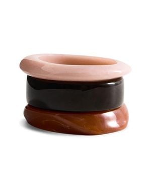 Mango Set Of 3 Bangle Bracelets - Black