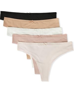 Etam Jack Set Of 5 Microfiber Thongs - White
