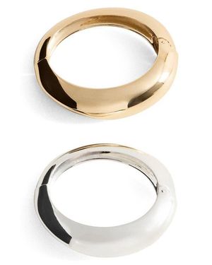 Mango Set Of 2 Rigid Bracelets - Metallic