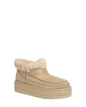 Shu Shop Ulla Faux Fur Lined Platform Bootie - Natural