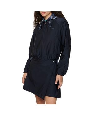 Burberry Newcott Hooded Crop Jacket - Blue