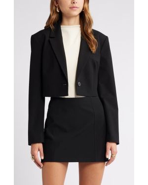 Open Edit Crop Blazer - Black