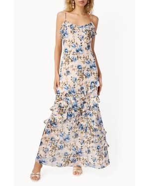 Cami NYC Elouisa Floral Burnout Ruffle Tiered Dress - White