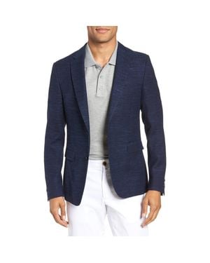 BOSS Nobis Trim Fit Wool Blend Blazer - Blue