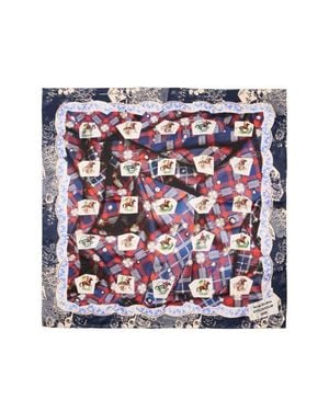 Acne Studios Volta Ceramics Print Square Organic Silk Scarf - Red