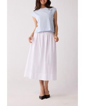 REISTOR Button-Back Crew Neck Top - Multicolor