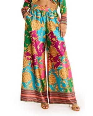 The Noli Shop Marcia Silk Pant - Red