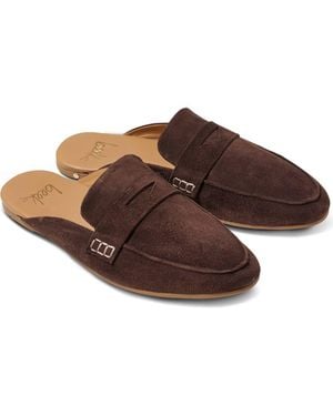 Beek Mallard Leather Flat Mule - Brown