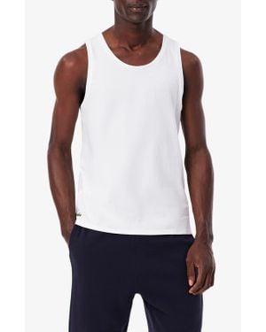 Lacoste 3-Pack Cotton Tanks - White