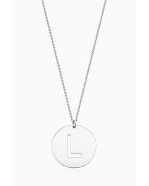 Oradina Say My Name Initial Pendant Necklace - White