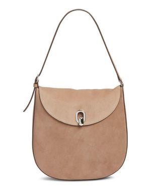 SAVETTE Large Tondo Suede Hobo Bag - Brown