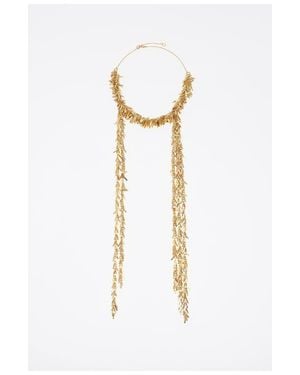 Bimba Y Lola Metal Chain Necklace With Fringe - White