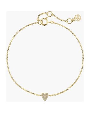 MEJURI Mini Heart Pavé Diamond Bracelet - Metallic