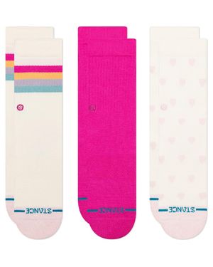 Stance Kids' Hearts Assorted 3-Pack Crew Socks - Pink