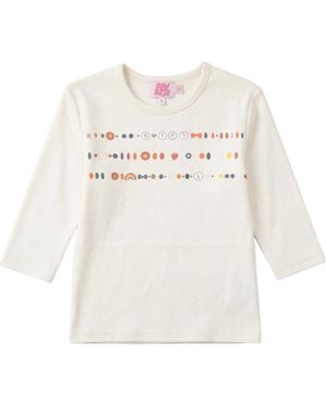 PINKY PROMISE Bffs Necklace Ribbed Long Sleeve Top - White