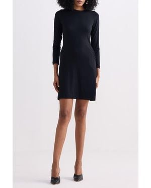 REISTOR Long Sleeves Fitted Short Dress - Black