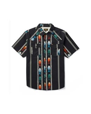 Seager Co. Amarillo Short Sleeve Cotton Twill Button-Up Shirt - Black