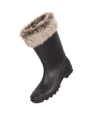 Mountain Warehouse Faux Fur Lined Galoshes - Black