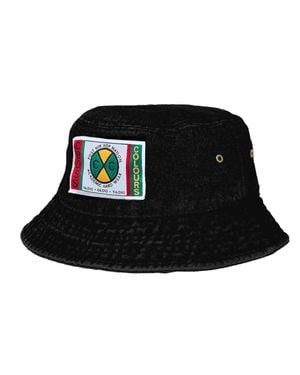 Cross Colours Label Denim Bucket Hat - Black