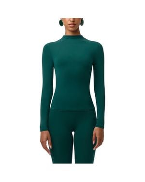 Naked Wardrobe Mock Neck Top - Green
