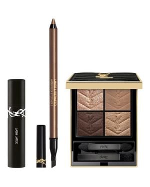 Saint Laurent Look 3-Piece Eye Set Eyeshadow, Eyeliner & Mascara Makeup Gift Set $122 Value - Black