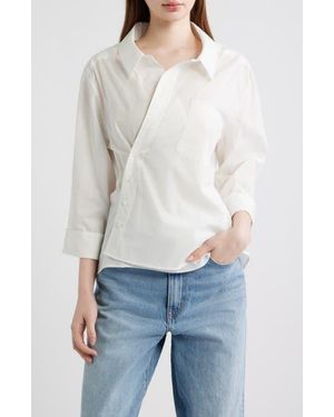 CISSA Asymmetric Wrap Top - White