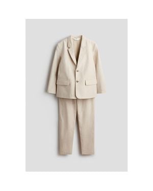 H&M Linen-Blend Suit - Natural
