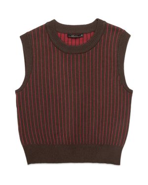 DELUC Bruce Stripe Sweater Vest - Brown