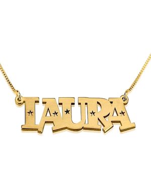 Melanie Marie Personalized Nameplate Necklace - Metallic