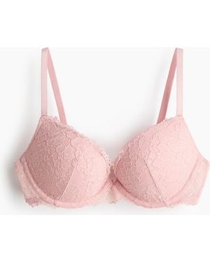 H&M Lace Super Push-Up Bra - Pink