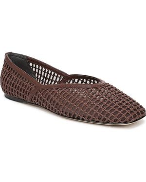 Sarto Flexa Square Toe Mesh Flat - Brown