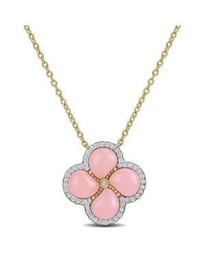 Julianna B Lab-Created Gemstone & Diamond Clover Flower Necklace - Pink