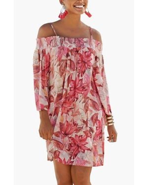 Lascana Off Shoulder Patterned Dress - Red