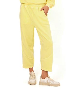 Threads For Thought Chantel Mineral Wash Crop Wide Leg Pants - Yellow