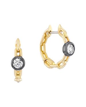 UNIFORM OBJECT Power Diamond Chain Hoop Earrings - Metallic
