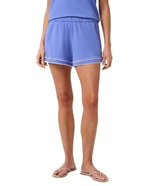 Travis Mathew Cloud Terry Varsity Shorts - Blue