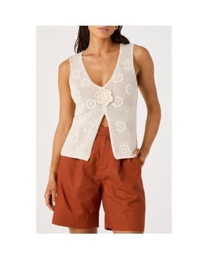 Astr Maverick Crochet Tank - White