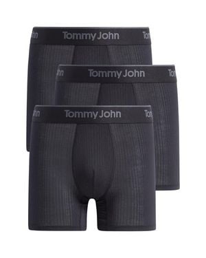 Tommy John 4-Pack Second Skin Luxe Rib Boxer Briefs - Black