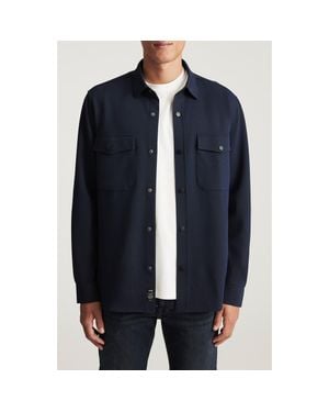 Mavi Pocket Knit Snap-Up Shirt - Blue