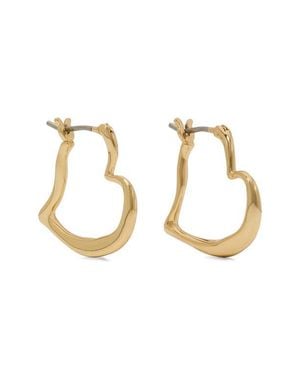 Kate Spade Heart Huggie Hoop Earrings - Metallic
