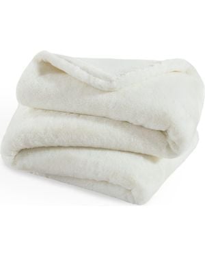 Bare Home Faux Fur Throw Blanket - White