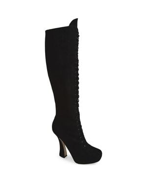 Jeffrey Campbell Pop-Off Faux Suede Tall Boot - Black