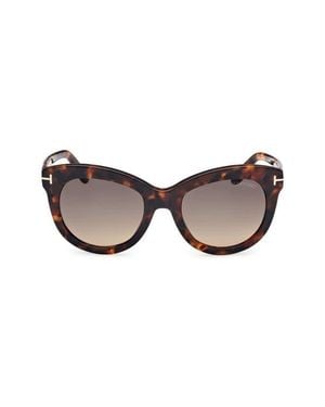 Tom Ford Odette 53Mm Butterfly Sunglasses - Brown