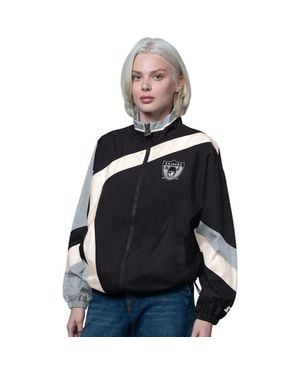 Starter Las Vegas Raiders Vintage 1St Quarter Full-Zip Windbreaker - Black