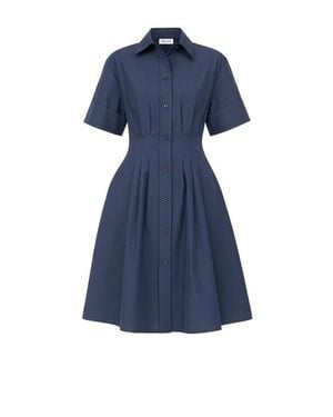 Callas Milano Bergamo Fit And Flare Shirt Dress - Blue