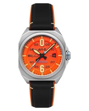 AVI-8 Bell X-1 Machbuster Automatic Leather/Rubber Strap Watch, 41Mm - Orange