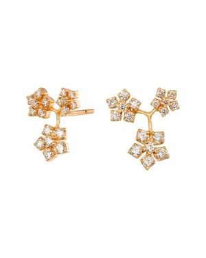 Sethi Couture Enchanted Garden Diamond Flower Stud Earrings - White